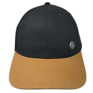 George Strapback Baseball Cap Black One Size Adjustable Vented Holes 6 Panel